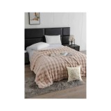 Cumpara ieftin Patura Cocolino cu Blanita Artificiala de Iepure pentru Pat Dublu, Bej - JOJ614