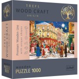 Puzzle Trefl din Lemn 1000 Piese - Strada Pregatita de Craciun