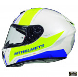 Cumpara ieftin Casca integrala pentru scuter - motocicleta MT Rapide Duel H4 galben fluor/alb/albastru lucios (fibra sticla) XS (53/54cm), Mthelmets