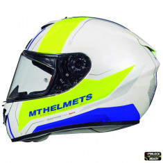 Casca integrala pentru scuter - motocicleta MT Rapide Duel H4 galben fluor/alb/albastru lucios (fibra sticla) XS (53/54cm)