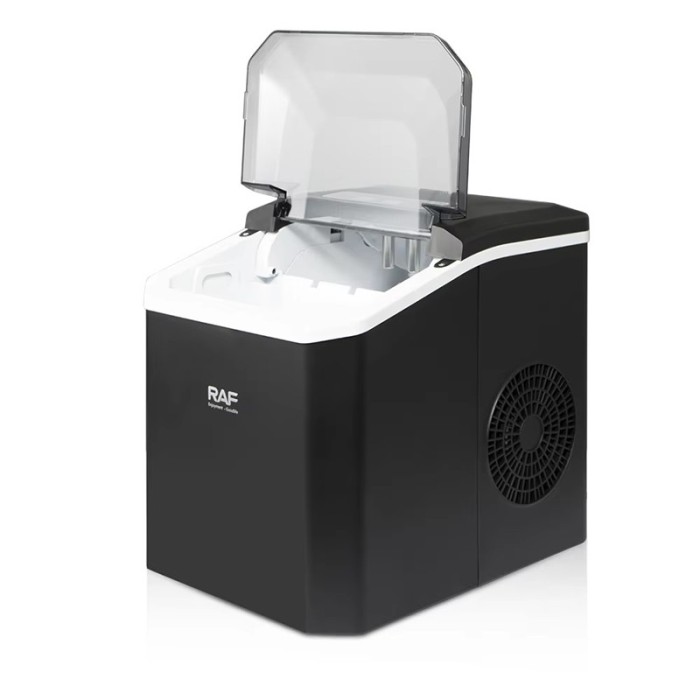 Masina de facut gheata RAF, 12kg/24h, Automat, Auto-curatare, Negru