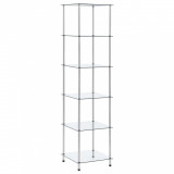vidaXL Raft cu 6 niveluri transparent, 40x40x160 cm, sticlă securizată