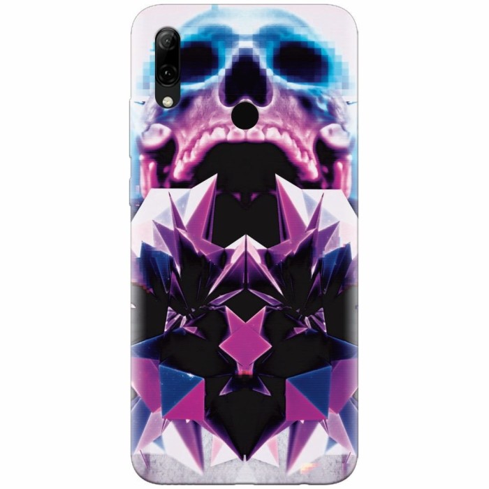 Husa silicon pentru Huawei P Smart 2019, Abstract Framed Skull