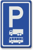Semn de parcare pentru camioane și autobuze
