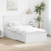 Cadru de pat cu headboard Alb 90 x 200 cm Lemn compozit, DKD Home Decor