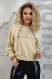 F865-15 Bluza casual tip hanorac cu gluga si text inscriptionat