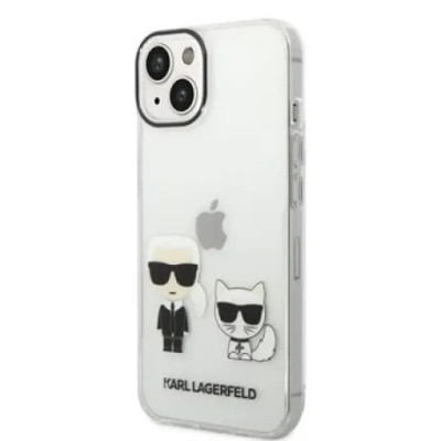 Husa Karl Lagerfeld PC/TPU Ikonik Karl and Choupette iPhone 14 Plus Transparent foto