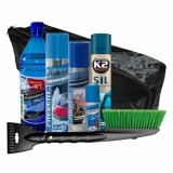 Pachet de iarna pentru degivrare Optimal Solutie parbriz -40&deg;C spray Sil chedere 300ml razuitor gheata cu perie 43cm geanta organizatoare spray dezabu