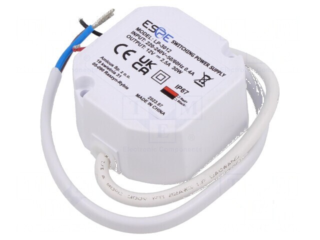 Alimentator LED pulsatoriu 30W 12VDC 2,5A IP67