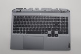 Carcasa superioara cu tastatura palmrest Laptop Gaming, LOQ 15IAX9 Type 83GS, 5CB1P43384, AP921000101, iluminata, gri, layout US
