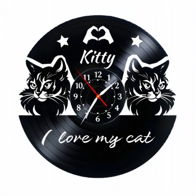 I LOVE MY CAT- ceas de perete (personalizabil) foto