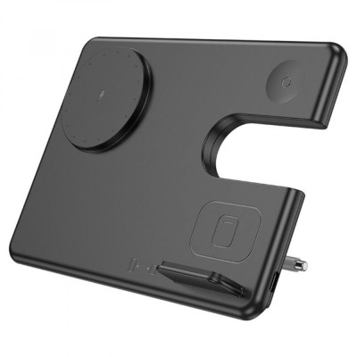 Statie incarcare wireless Hoco CQ1 compatibila Apple, 15W, Negru foto