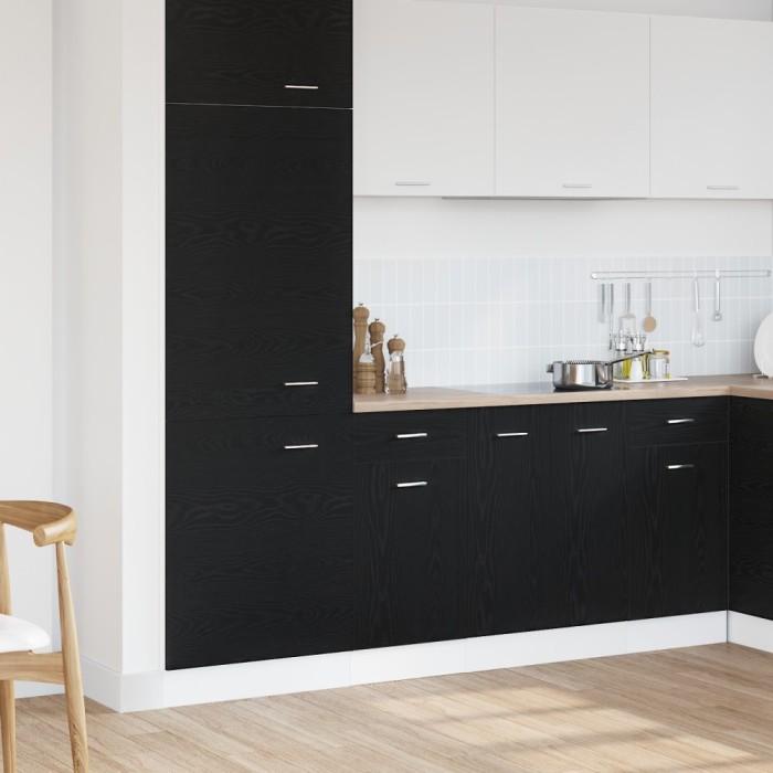 Gossi dulap cu sertar inferior - stejar negru, 40x46x81.5 cm, fabricat din lemn prelucrat