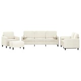 Cumpara ieftin Set de canapele cu perne, 4 piese, crem, catifea