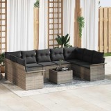 Cumpara ieftin Set de canapele pentru grădină 10 pcs Negru Rattan poli