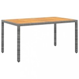 Cumpara ieftin Masă de grădină, gri, 150x90x75 cm, lemn acacia și poliratan