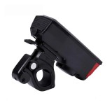 Cumpara ieftin Lampa far inteligent solar cu claxon detasabil pentru bicicleta / trotineta, multifunctional, functie incarcare telefon, negru, Regal Trade, Oem