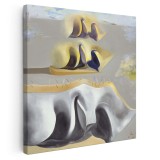 Tablou pictura Cele trei mistere ale Galei de Salvador Dali 2004 Tablou canvas pe panza CU RAMA 100x100 cm