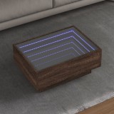 VidaXL Măsuță de cafea cu LED stejar maro 70x50x30 cm lemn prelucrat