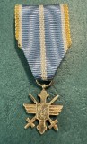 Miniatura Virtutea Aeronautica in grad de Cruce de Aur pe timp de razboi Carol 2 marcaj pe inel