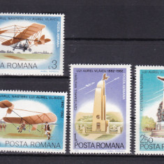 ROMANIA 1982 LP 1061 CENTENARUL NASTERII LUI AUREL VLAICU SERIE MNH