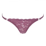 Chiloți Damă, Model String, Culoare Roșie Zmeuriu, Dantelă, Benzi Elastice Ajustabile, Mov, Oem