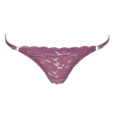 Chiloți Damă, Model String, Culoare Roșie Zmeuriu, Dantelă, Benzi Elastice Ajustabile