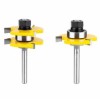 Set 2 Freze Lemn Nut si Feder, Lamba si Uluc, Prindere 6mm, Model T - 18mm