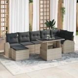 Cumpara ieftin Set de canapele pentru gradina 8 buc. Gri deschis Rattan poli