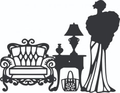 Sticker decorativ, Dressing , Negru, 77 cm, 4952ST foto