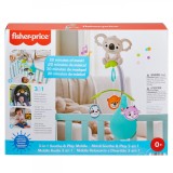 Carusel Muzical Fisher Price 3 in 1, Mattel, Multicolor, 0+ Luni, Jucarie Interactiva Patut/Carucior