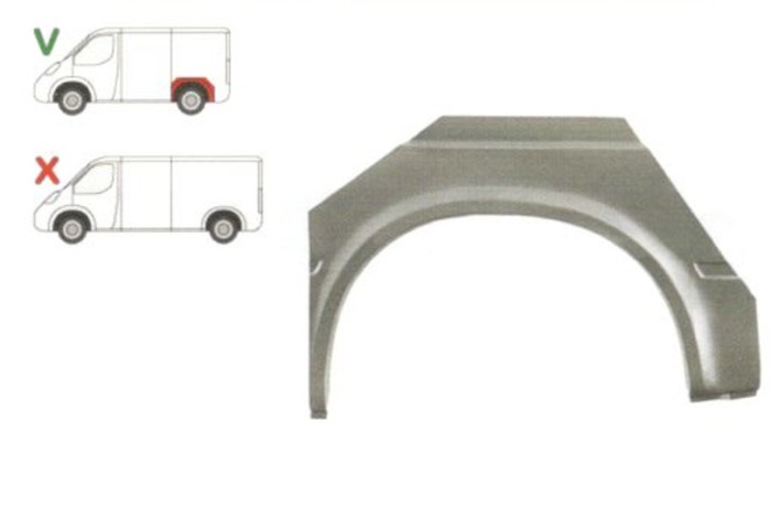 Segment reparatie aripa spate Ford Transit 1991-09.1994 Exterior Model Scurt Partea Stanga, Spate,