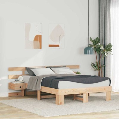 vidaXL Cadru de pat cu sertar Maro 135 x 190 cm 3385697 foto