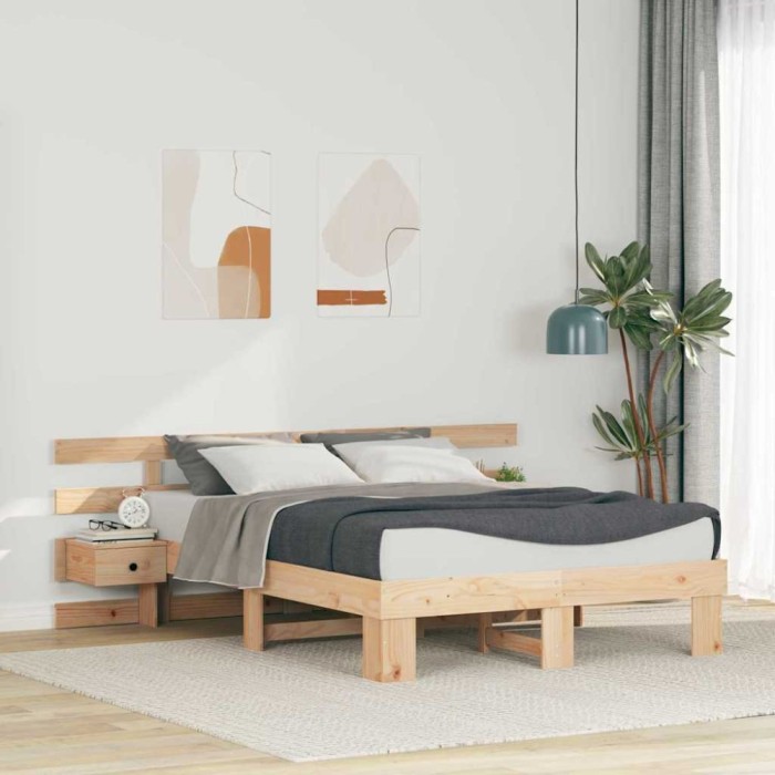 vidaXL Cadru de pat cu sertar Maro 135 x 190 cm 3385697