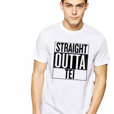 Tricou alb barbati - Straight Outta Tei - S