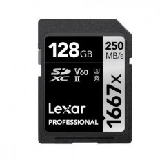 Card de Memorie Lexar Professional 1667x, SDXC, 128GB, Clasa 10, UHS-II