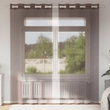 Gossi perdele voile cu oeli 2 buc maro 140x225 cm