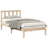 VidaXL Cadru de pat cu headboard Maro 80 x 200 cm Lemn de brad solid