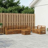 vidaXL Set de canapele de exterior 7 pcs natural Lemn Solid de Acacia 3384055
