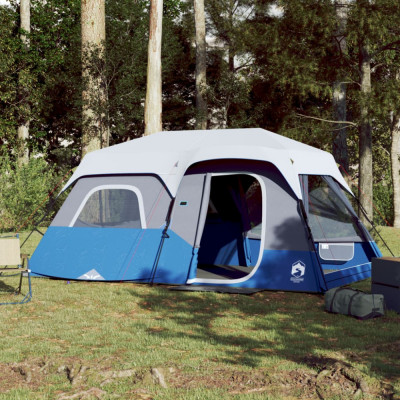 Cort de camping cu LED, albastru deschis, 441x288x217 cm foto