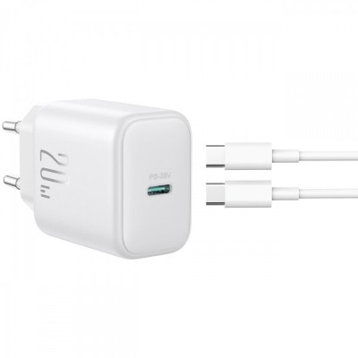 Incarcator Retea Cu Cablu USB-C Joyroom JR-TCF20, 20W, 3A, 1 x USB-C, Alb foto