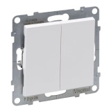 Intrerupator dublu Legrand New Suno 721105, incastrat, alb