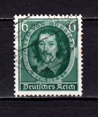 ✅ (S43) Germania Reich 1936 &quot;250 ani Guericke - inv. pompei cu aer &quot; serie completa Michel 608, stampilat