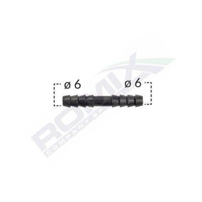 Conector Drept Furtun Conducte 6Mm - Negru Set 10 Buc 136029 B25401-RMX foto