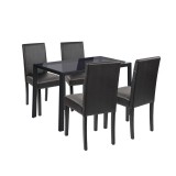 Set de masă Karen 4+1 negru-negru