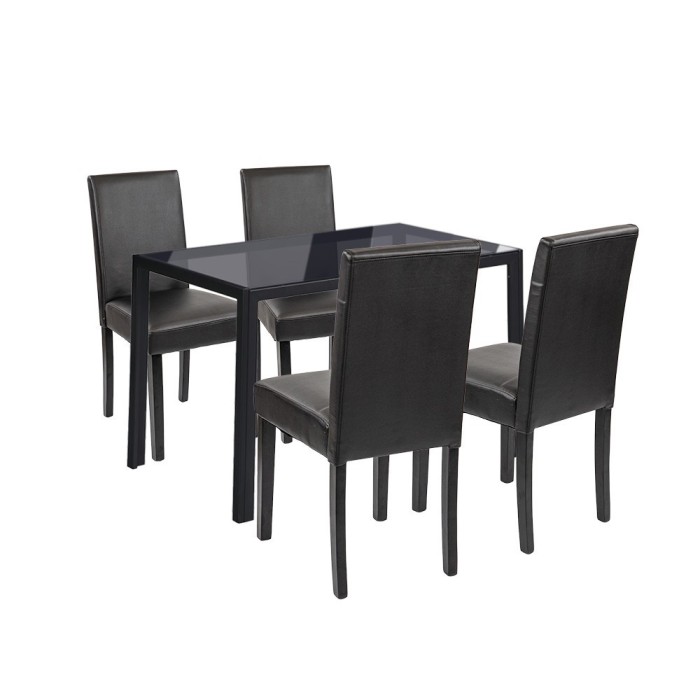 Set de masă Karen 4+1 negru-negru