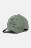 HUGO șapcă de baseball din bumbac culoarea verde, cu imprimeu, 50533409