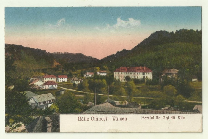 cp Olanesti : Hotelul Nr.2 si diferite Vile - circulata 1928, timbre