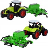 Tractor de jucărie cu remorcă și grapă cu dinți, set fermă, 18 cm