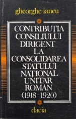 Contributia consiliului dirigent la consolidarea statului national unitar roman (1918-1920) - Gheorghe Iancu